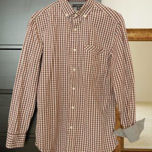 Banana Republic Brick Color Plaid Shirt